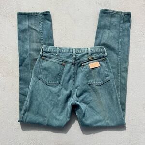 VTG 90s Wrangler 13MWZ dark green western cowboy cut jeans 33x36